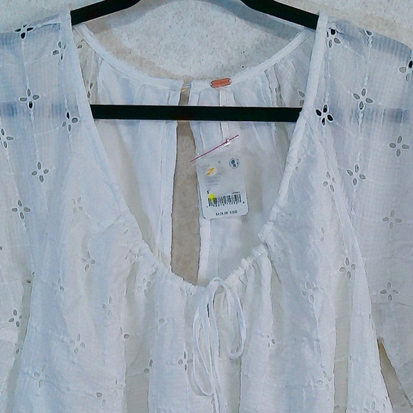 NWT Free People Bop Around Mini Romper,Clean Ivory/White Eyelet,Lining,SzSmall - Picture 3 of 11